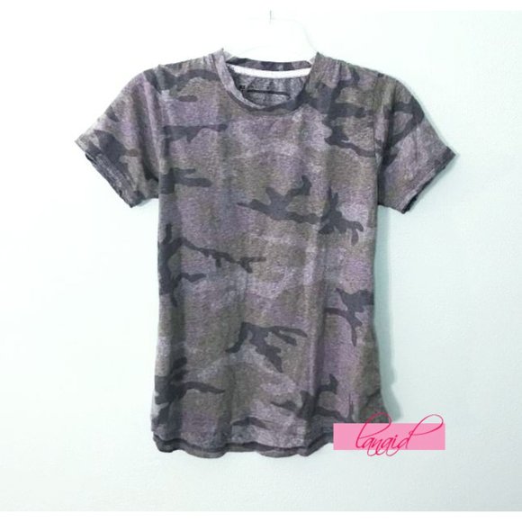 Prince Peter Silver-Stripes Camouflage Short-Sleeve Distressed Tee Burnout Camo - Picture 4 of 10